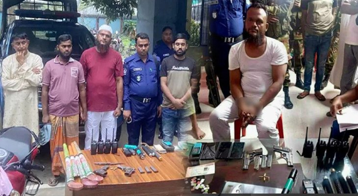 স্বতন্ত্র প্রার্থী হওয়ার ঘোষণা দেওয়া এনামুল মোল্লাহসহ ৬ সহযোগী অস্ত্রসহ আটক